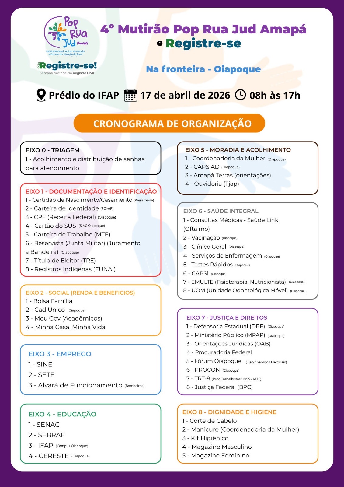 Mutirão Pop Rua Jud é quinta-feira: veja o cronograma completo - Foto 1