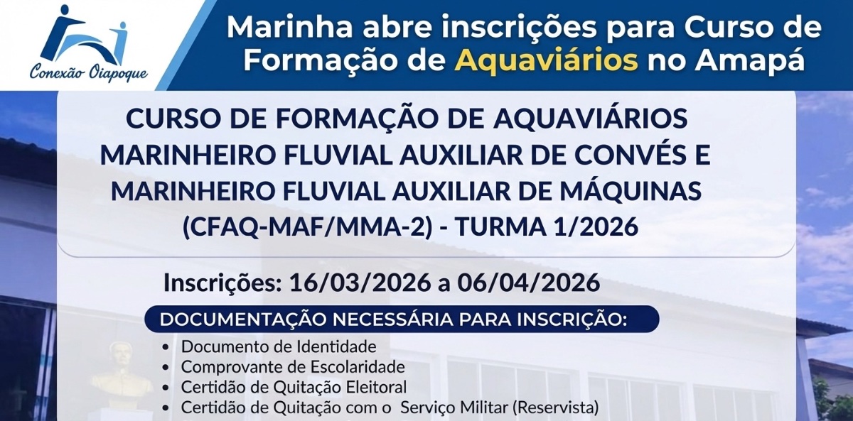 Marinha abre inscrições para Curso de Formação de Aquaviários