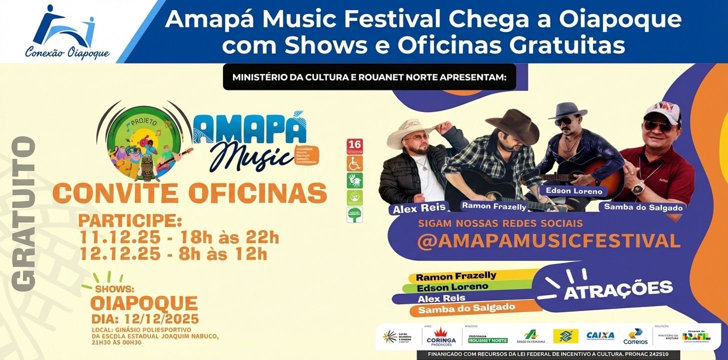Amapá Music Festival Chega a Oiapoque com Shows e Oficinas Gratuitas