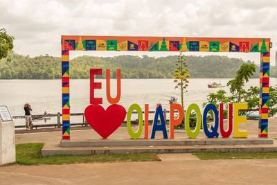 Letreiro Eu ❤️ Oiapoque